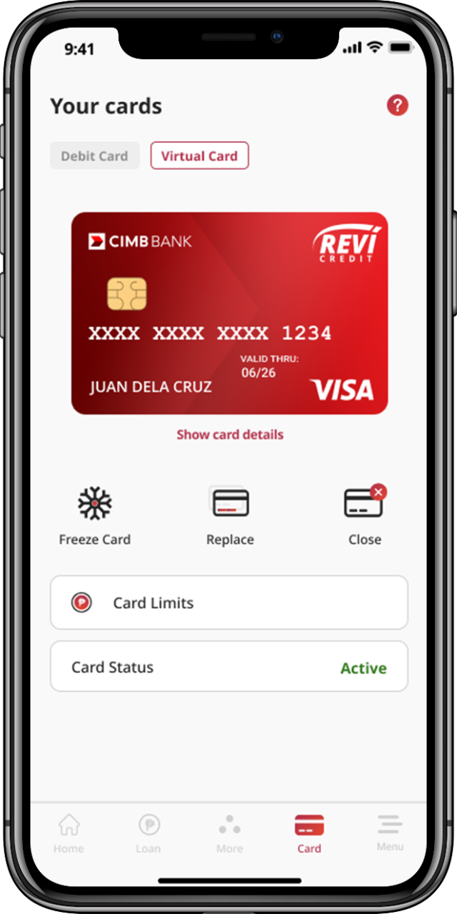 how to check debit card number online cimb